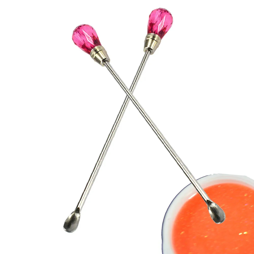 Cuillère professionnelle pour Nail Art, tige d'agitation, outils de mélange de poudre acrylique, manucure et pédicure, outils pour ongles, tête en diamant TR320, 1 pièces # 2