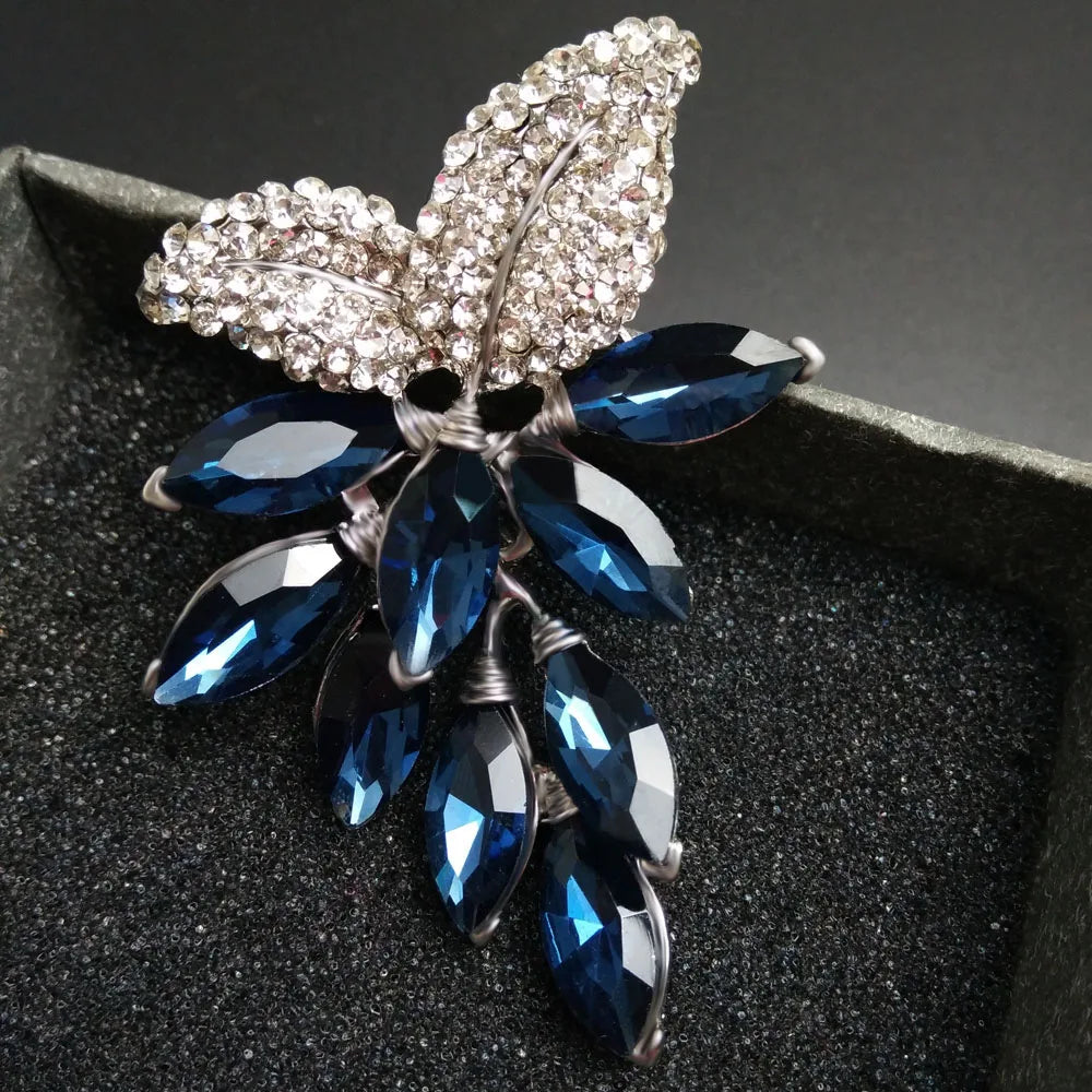 CINDY XIANG – broche grande fleur de cristal, grande broche en forme de raisin, bijoux de mariage, accessoires pour manteau de robe