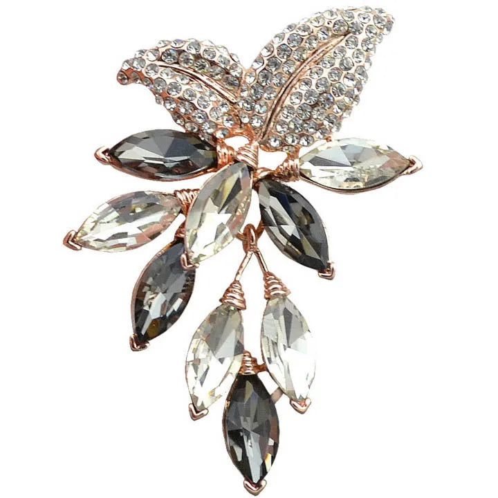 CINDY XIANG – broche grande fleur de cristal, grande broche en forme de raisin, bijoux de mariage, accessoires pour manteau de robe