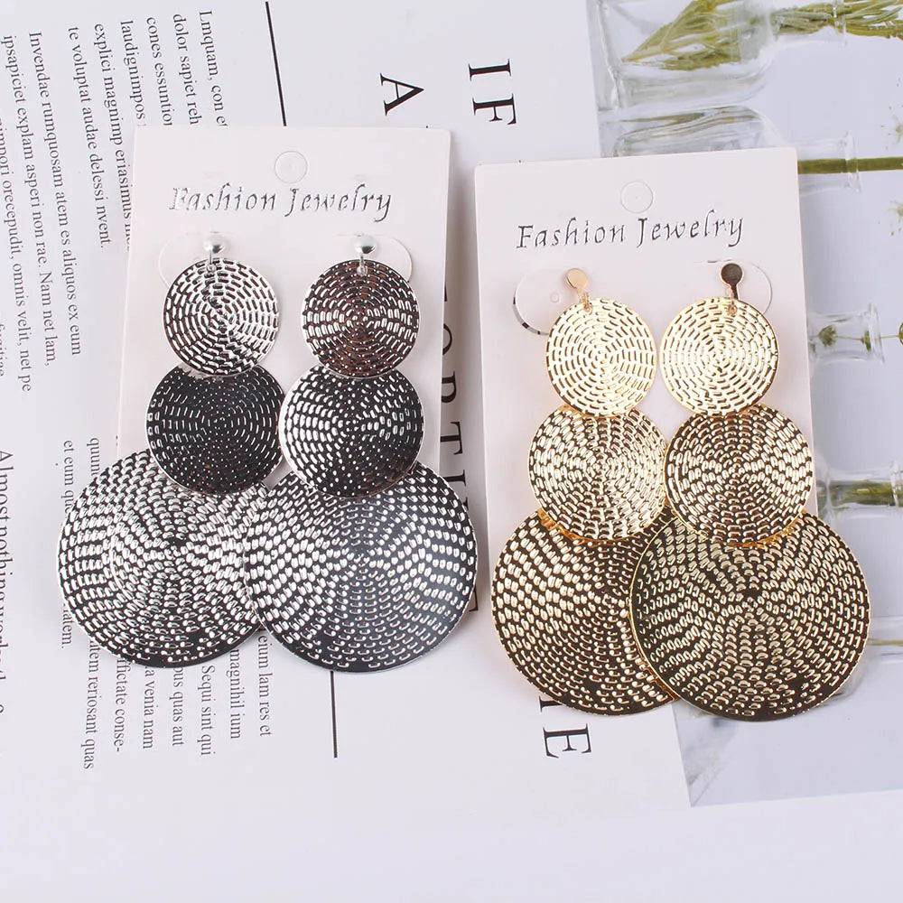 JIOFREE longues boucles d'oreilles à Clip en métal pour femmes boucles d'oreilles Vintage sans Piercing oreille Clip