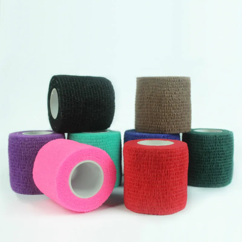Bandage élastique auto-adhésif jetable pour poignée avec Tube de serrage des accessoires de tatouage couleur aléatoire x1