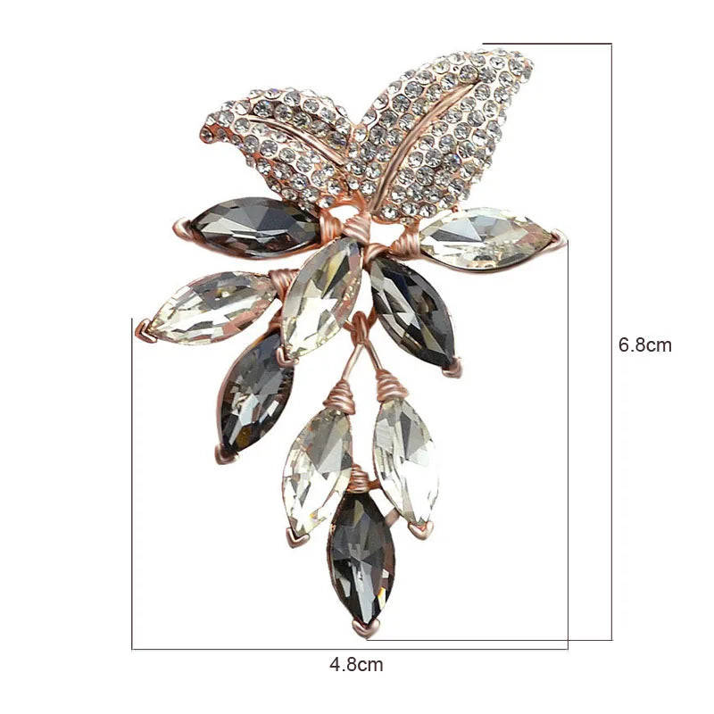 CINDY XIANG – broche grande fleur de cristal, grande broche en forme de raisin, bijoux de mariage, accessoires pour manteau de robe