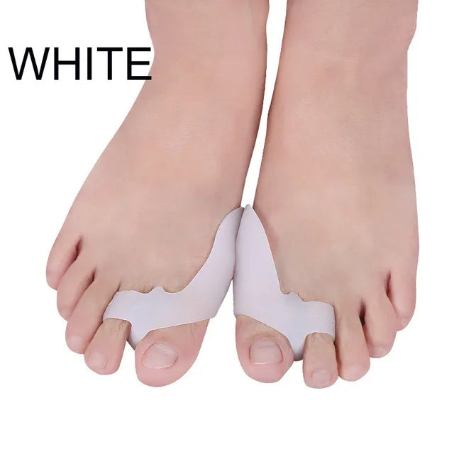 Séparateur d'orteils en Silicone à deux trous, 2 pièces = 1 paire, Gel de protection des doigts, oignon orthopédique, Hallux Valgus, lisseur, pédicure
