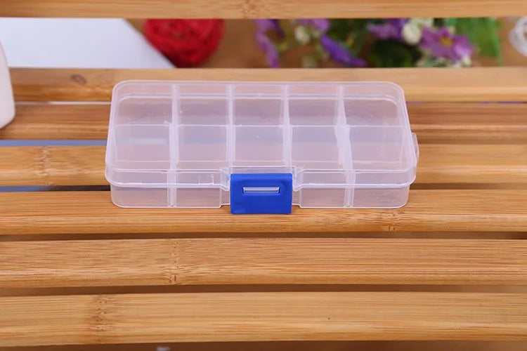 Boîtes de rangement en plastique 6/815, 1 pièce, fentes, emballage réglable, mallette à outils transparente, boîte de rangement artisanale, accessoires de bijoux