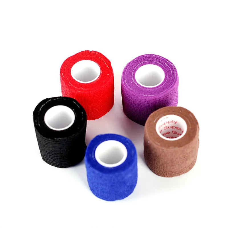 Bandage élastique auto-adhésif jetable pour poignée avec Tube de serrage des accessoires de tatouage couleur aléatoire x1