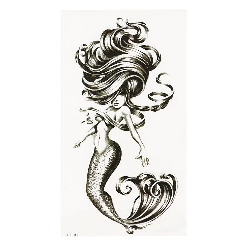 1 pièces boussole flèches chaud noir blanc grande fleur henné tatouage temporaire noir Mehndi Style étanche tatouage autocollant