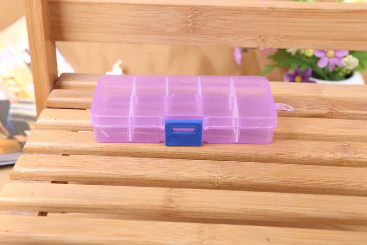 Boîtes de rangement en plastique 6/815, 1 pièce, fentes, emballage réglable, mallette à outils transparente, boîte de rangement artisanale, accessoires de bijoux