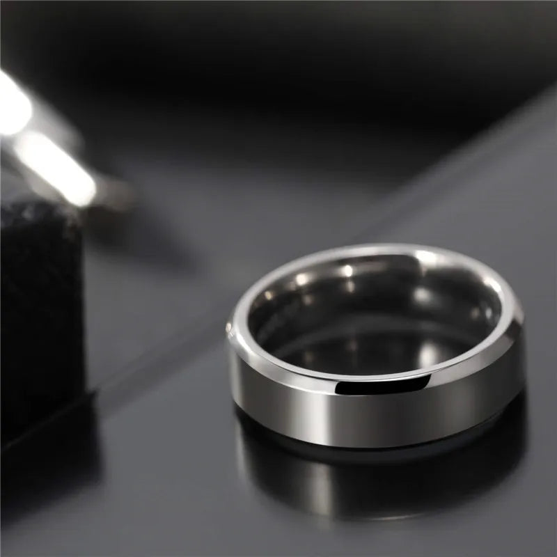 Tigrade 4/6/8/10mm couleur argent hommes bague en titane brossé homme alliance bagues de fiançailles mâle bijoux Couple anel feminino
