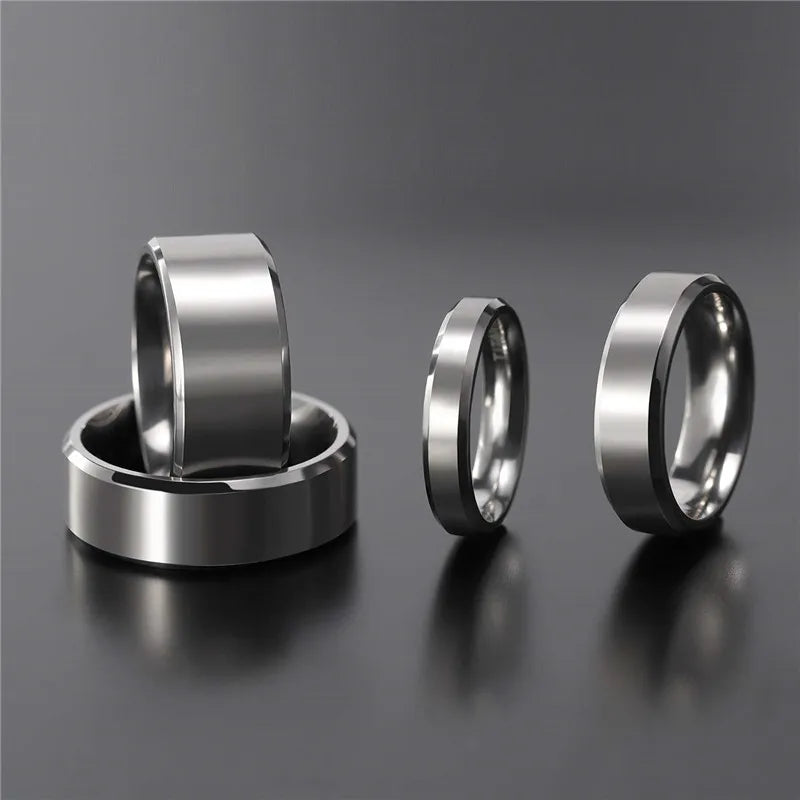 Tigrade 4/6/8/10mm couleur argent hommes bague en titane brossé homme alliance bagues de fiançailles mâle bijoux Couple anel feminino