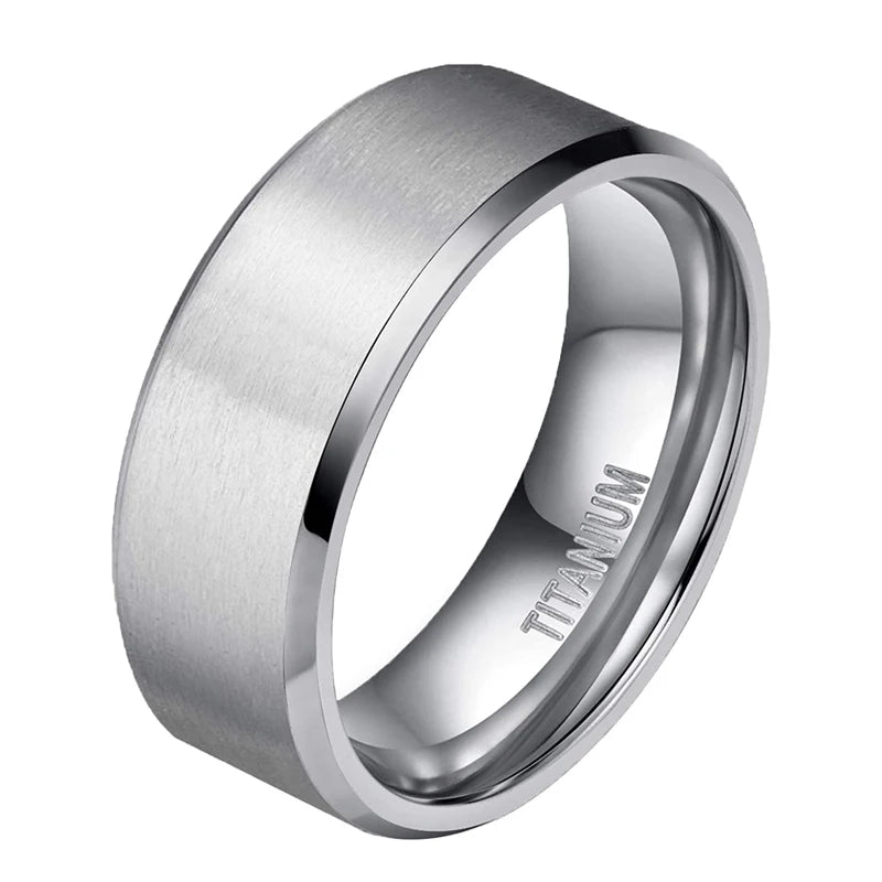 Tigrade 4/6/8/10mm couleur argent hommes bague en titane brossé homme alliance bagues de fiançailles mâle bijoux Couple anel feminino
