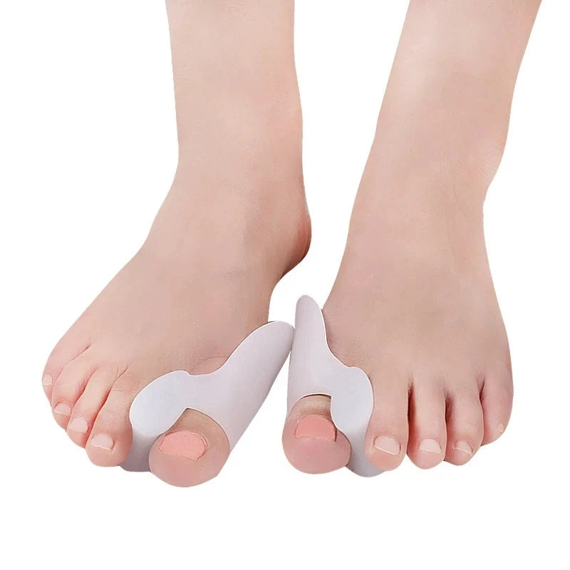 Séparateur d'orteils en Silicone à deux trous, 2 pièces = 1 paire, Gel de protection des doigts, oignon orthopédique, Hallux Valgus, lisseur, pédicure