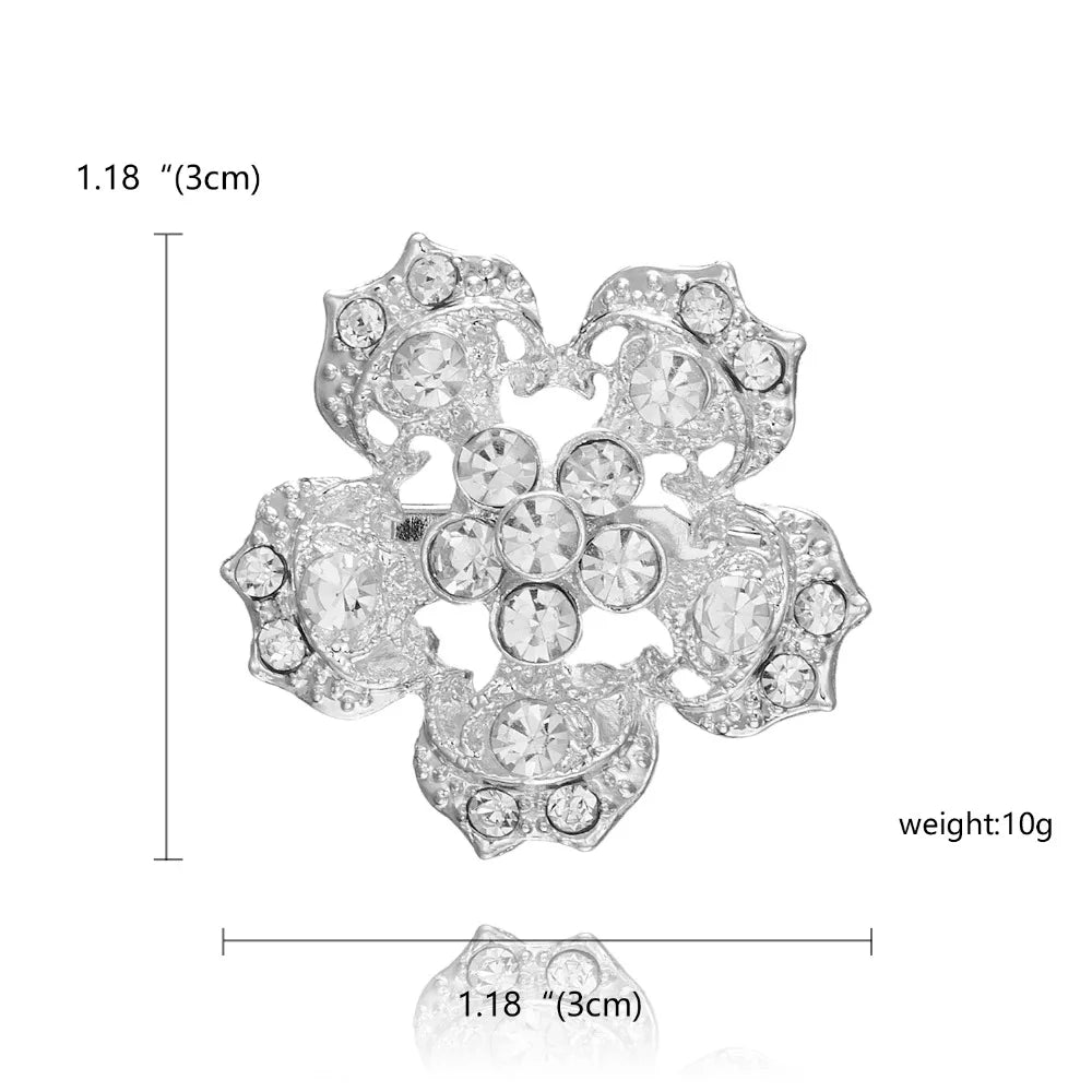 Broche à fleurs en cristal pour femmes, bleu profond, plante, Badge élégant, bijoux à la mode, broche pour fête de mariage, cadeaux de fête