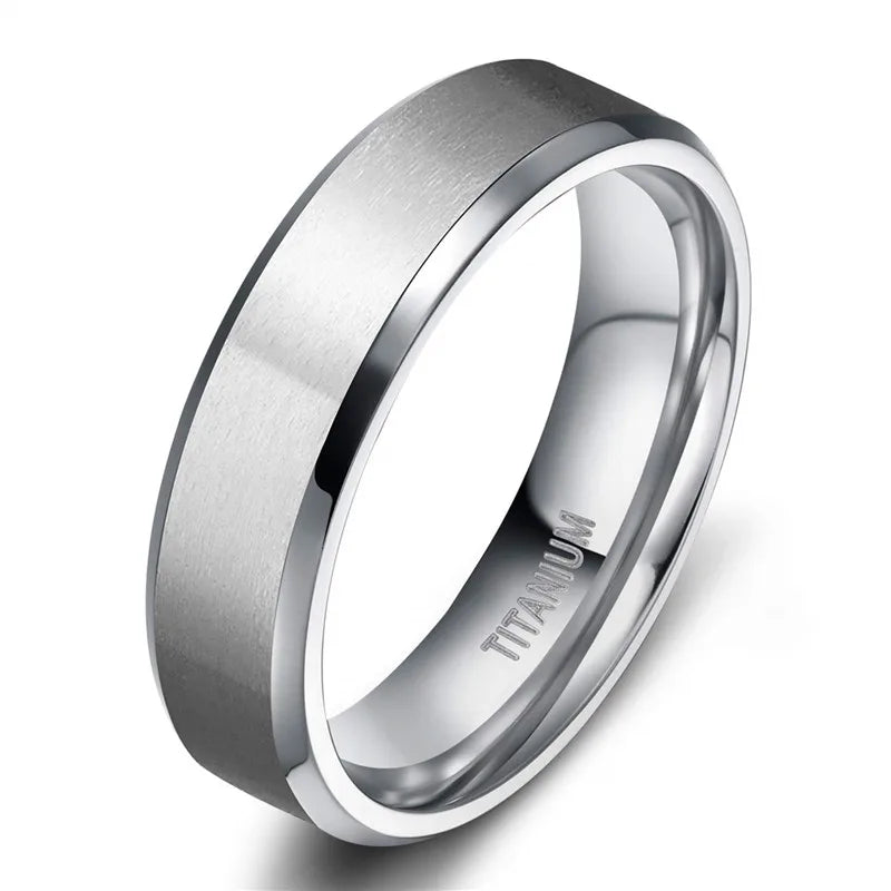 Tigrade 4/6/8/10mm couleur argent hommes bague en titane brossé homme alliance bagues de fiançailles mâle bijoux Couple anel feminino