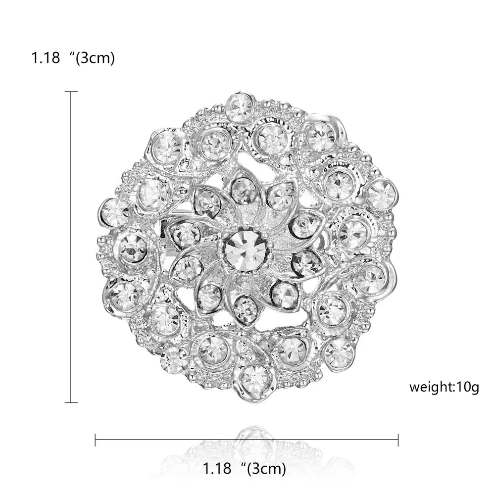 Broche à fleurs en cristal pour femmes, bleu profond, plante, Badge élégant, bijoux à la mode, broche pour fête de mariage, cadeaux de fête