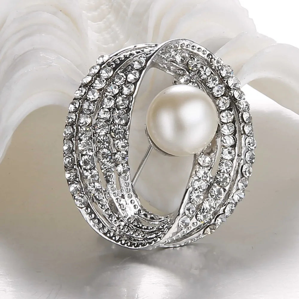 Broche à fleurs en cristal pour femmes, bleu profond, plante, Badge élégant, bijoux à la mode, broche pour fête de mariage, cadeaux de fête