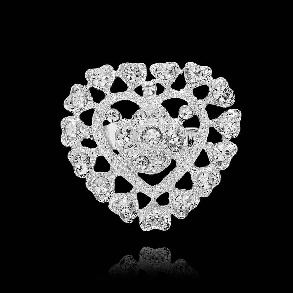 Broche à fleurs en cristal pour femmes, bleu profond, plante, Badge élégant, bijoux à la mode, broche pour fête de mariage, cadeaux de fête