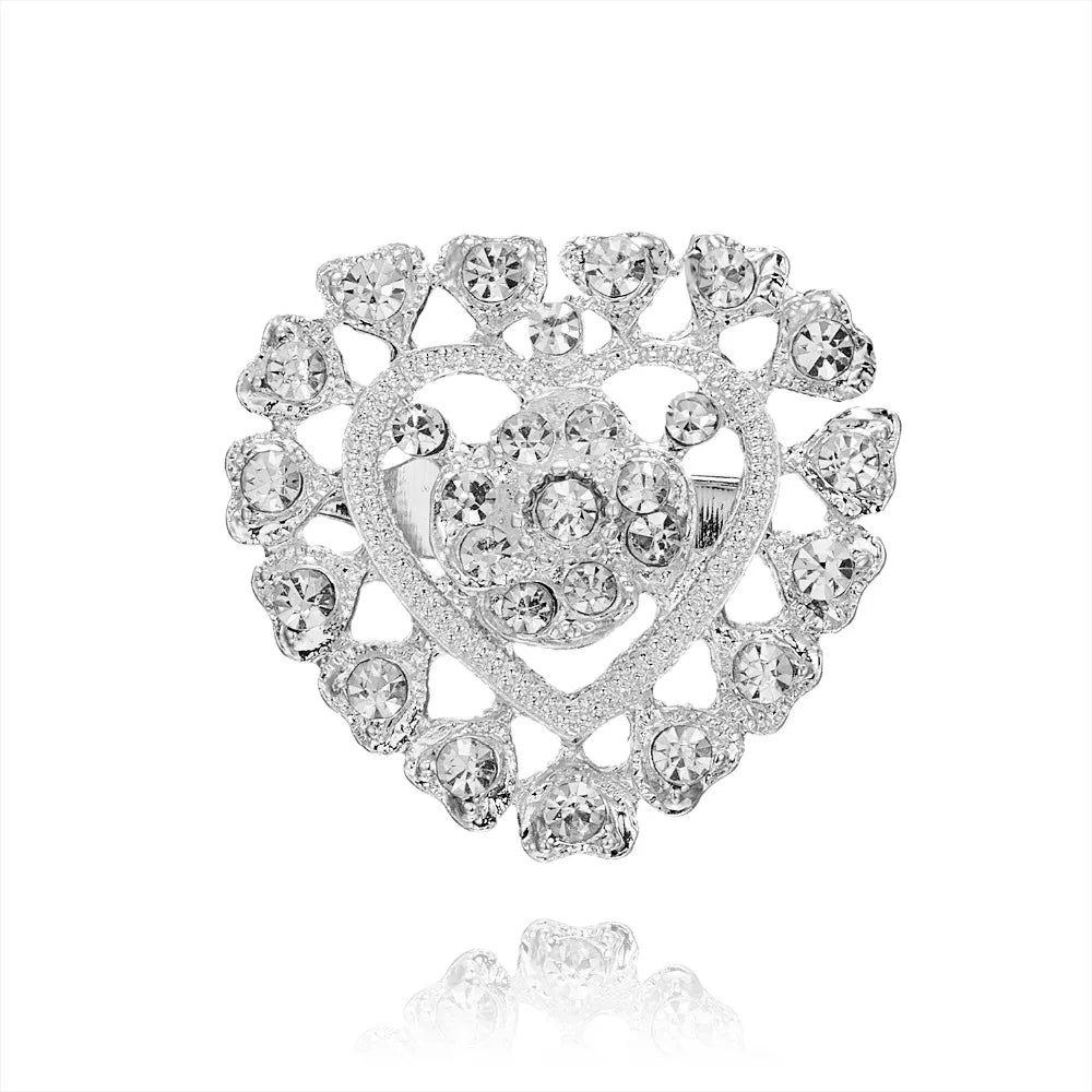 Broche à fleurs en cristal pour femmes, bleu profond, plante, Badge élégant, bijoux à la mode, broche pour fête de mariage, cadeaux de fête