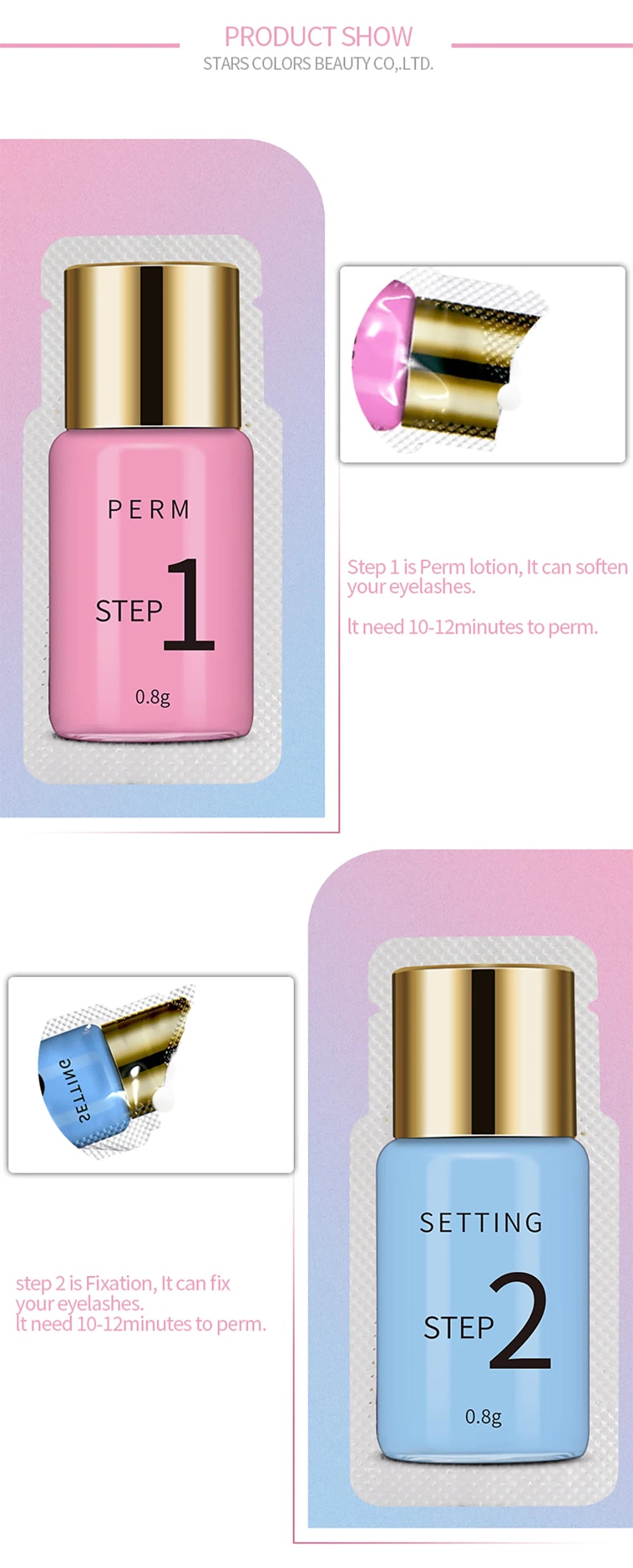 Lotion de levage de cils en Sachet de 0.8g, 10 paires/lot, permanente et réglage, 8 à 12 Minutes, outils de maquillage pour les yeux