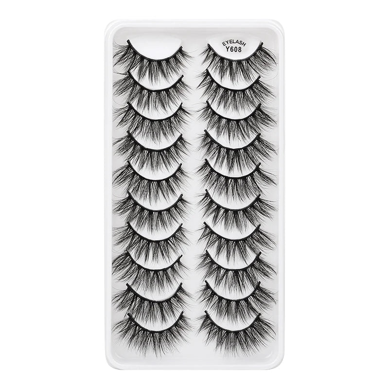 10/8/5/3 paires Multipack 3D cils de vison Faux cils faits à la main vaporeux moelleux Faux cils naturel outils de maquillage des yeux Faux cils