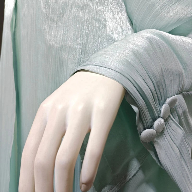 Cardigan ouvert en mousseline de soie douce et brillante Djellaba