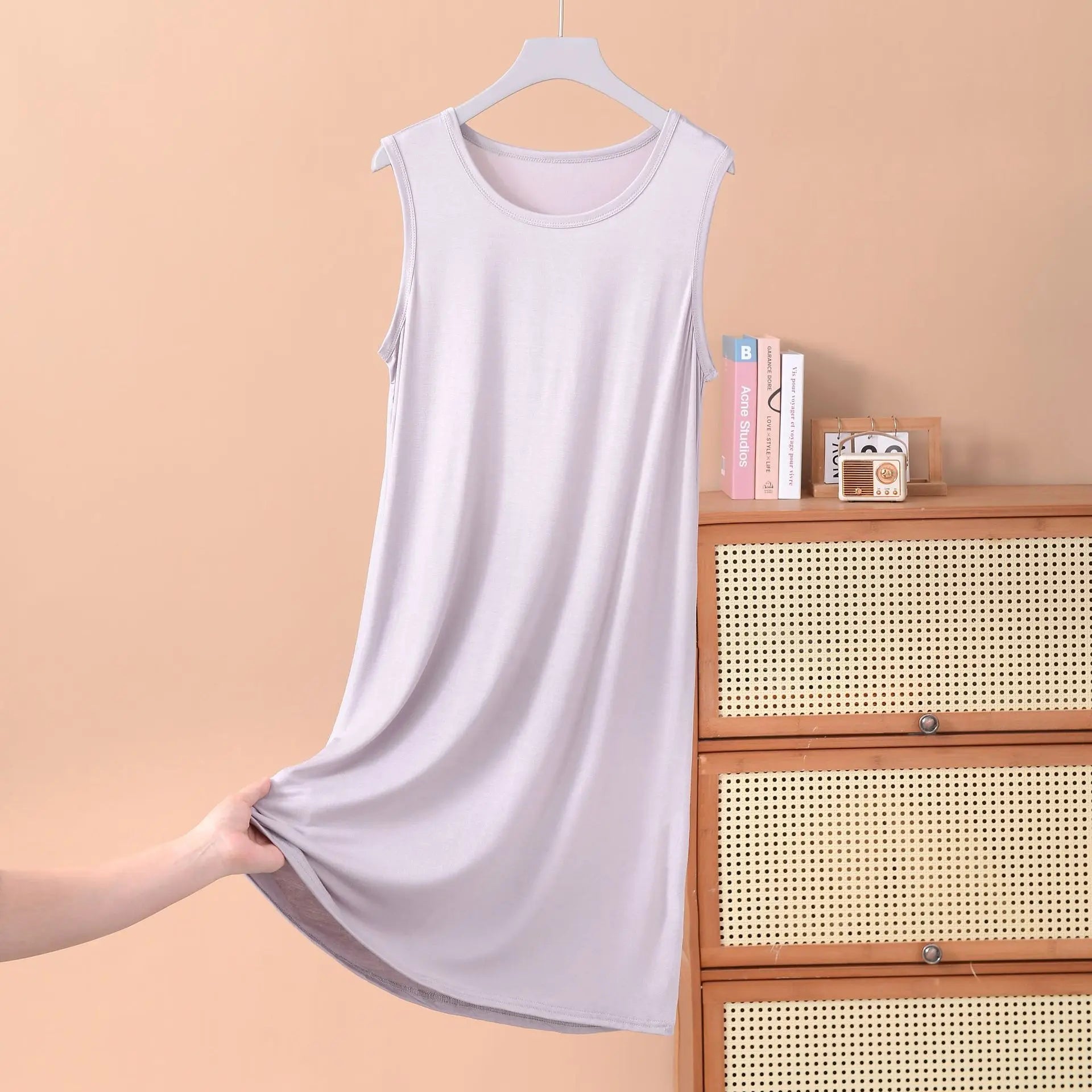 Robe débardeur en modal pour femme, tenue de nuit confortable, grande taille XL à 8XL
