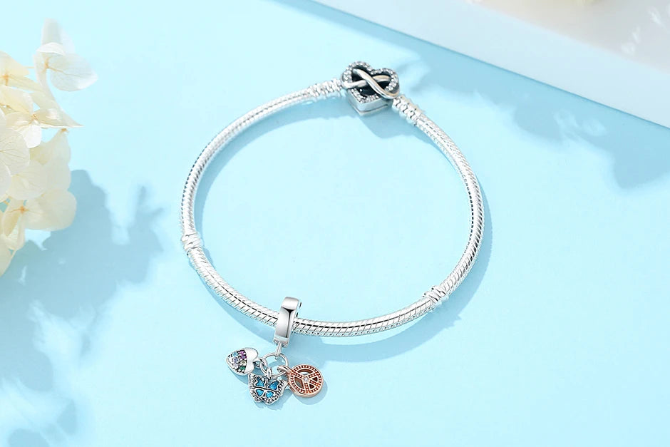 Original 925 en argent Sterling breloque perle arbre généalogique maman pendentif chaîne de sécurité breloques or Rose ajustement marque Bracelets bijoux à bricoler soi-même