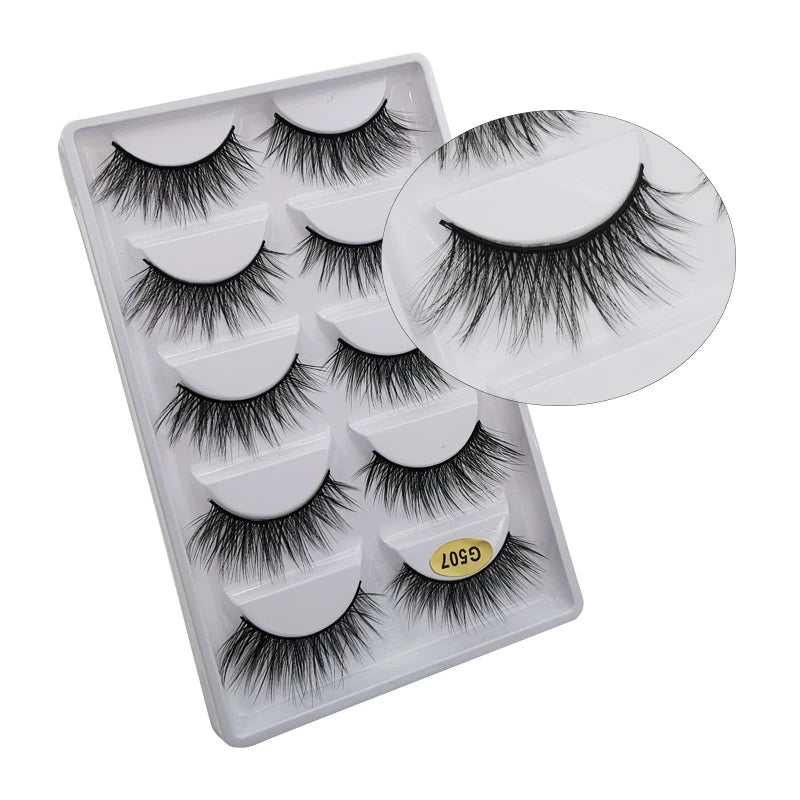 10/8/5/3 paires Multipack 3D cils de vison Faux cils faits à la main vaporeux moelleux Faux cils naturel outils de maquillage des yeux Faux cils