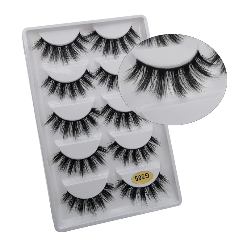 10/8/5/3 paires Multipack 3D cils de vison Faux cils faits à la main vaporeux moelleux Faux cils naturel outils de maquillage des yeux Faux cils
