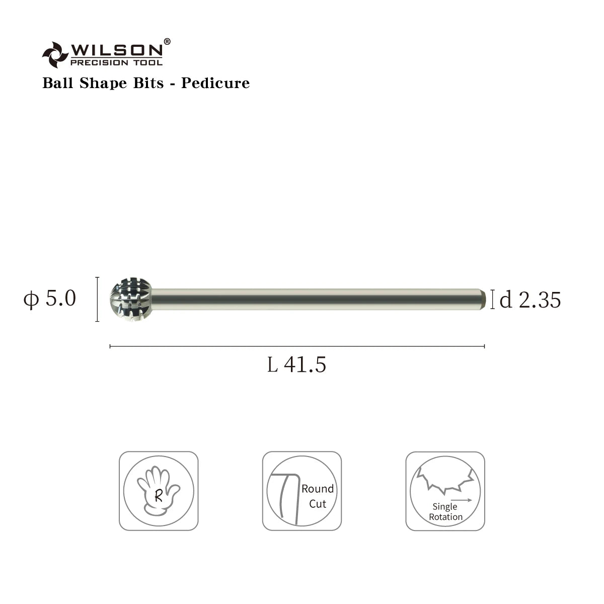 WILSON – Embouts en forme de boule pour pédicure, pour droitier uniquement, outils/ongles/Uñas Accesorios Y Herramientas/accessoires pour ongles