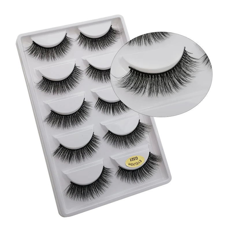 10/8/5/3 paires Multipack 3D cils de vison Faux cils faits à la main vaporeux moelleux Faux cils naturel outils de maquillage des yeux Faux cils