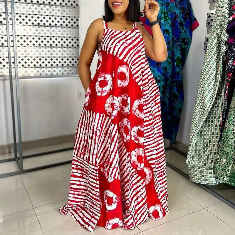 Grande taille 5XL VONDA bohème imprimé Robe Maxi 2025 été sans manches fête plage Robe d'été réservoir longue Robe décontracté Robe ample
