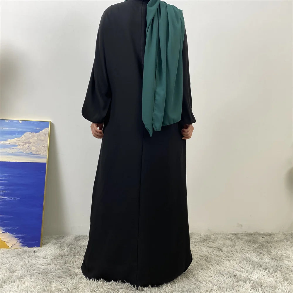 Meilleur chaud musulman 2 fermetures éclair sur le devant allaitement dubaï Abaya vacances femmes robes de jour pour Eid Uae Ramadan vêtements caftan noir
