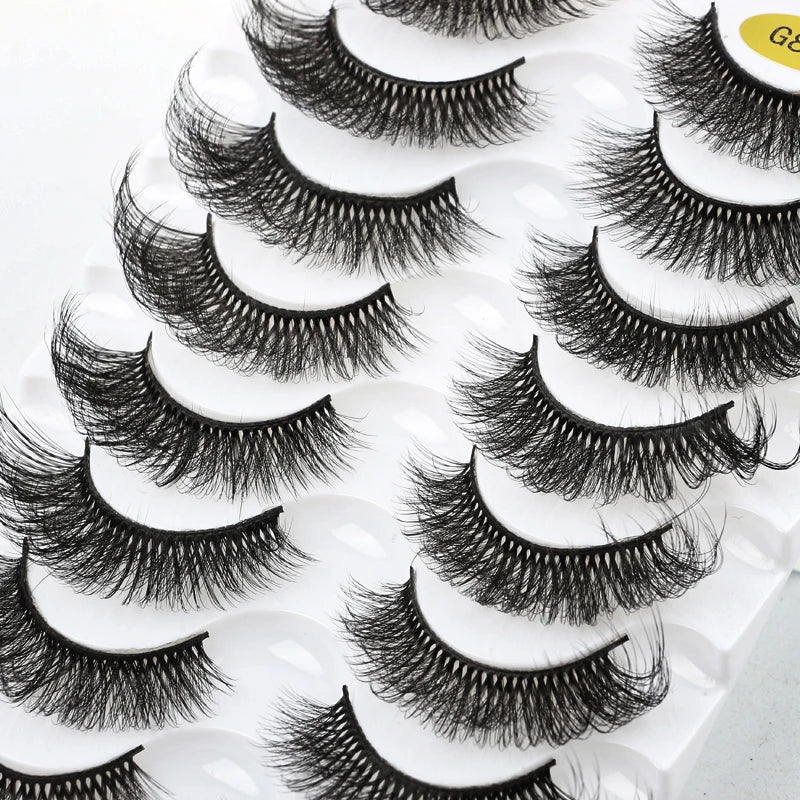 10/8/5/3 paires Multipack 3D cils de vison Faux cils faits à la main vaporeux moelleux Faux cils naturel outils de maquillage des yeux Faux cils