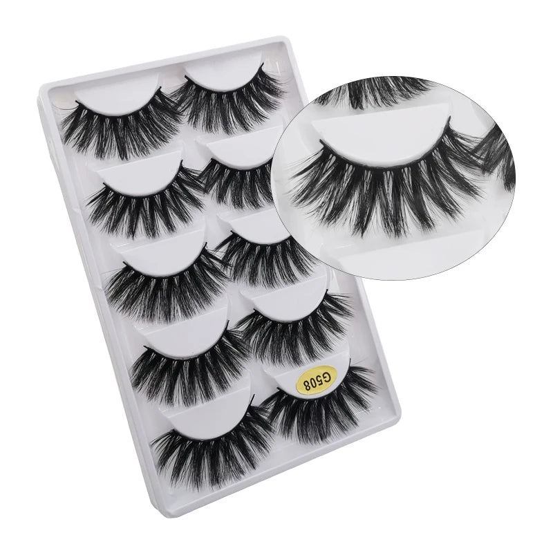 10/8/5/3 paires Multipack 3D cils de vison Faux cils faits à la main vaporeux moelleux Faux cils naturel outils de maquillage des yeux Faux cils