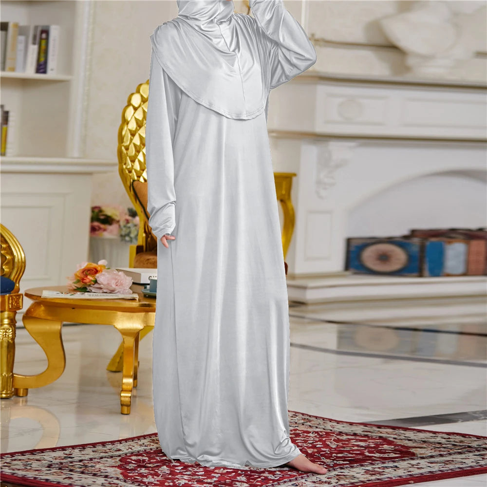 Vêtement de prière pour femmes Ramadan musulman Abaya caftan femmes Jilbab avec Hijab Abayat Islam Robe modeste Robe vêtements arabes islamiques