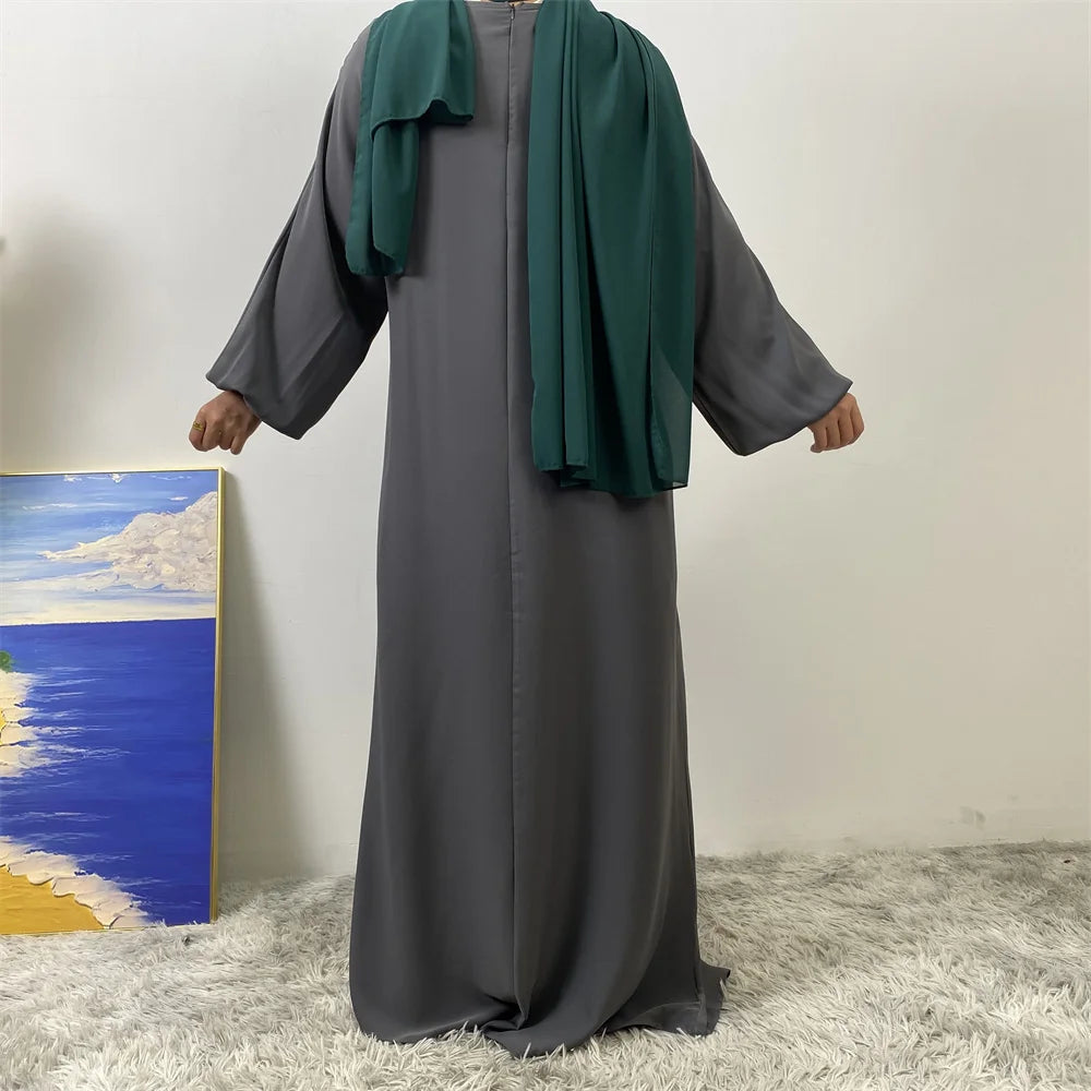 Meilleur chaud musulman 2 fermetures éclair sur le devant allaitement dubaï Abaya vacances femmes robes de jour pour Eid Uae Ramadan vêtements caftan noir