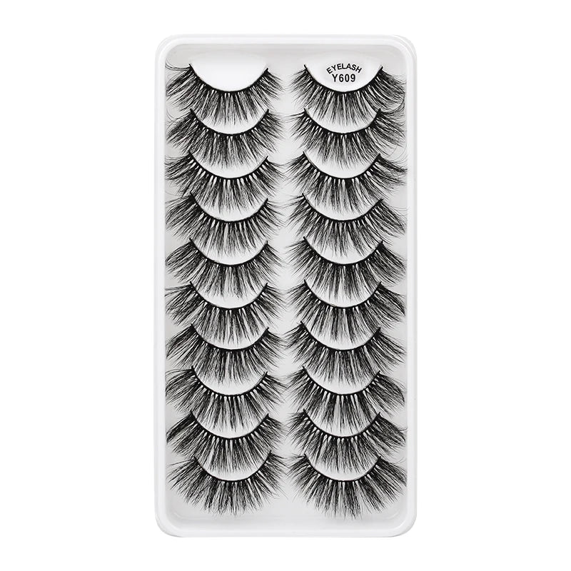 10/8/5/3 paires Multipack 3D cils de vison Faux cils faits à la main vaporeux moelleux Faux cils naturel outils de maquillage des yeux Faux cils