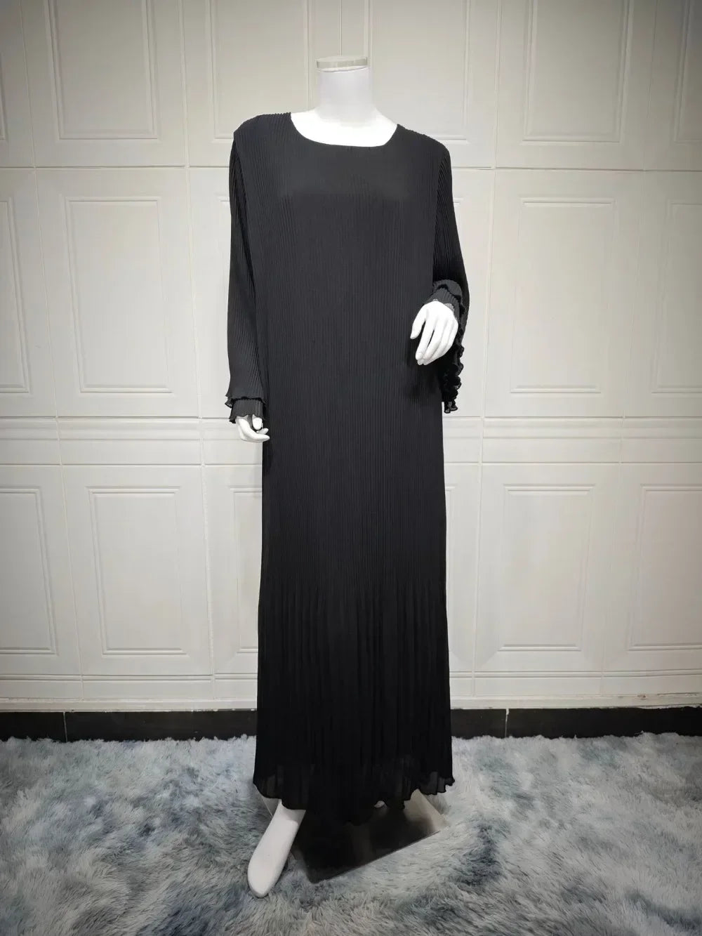 Robe musulmane Eid pour femmes, manches évasées plissées, Jalabiya, caftan, Islam, arabe, longue robe éducative, Ramadan, Maroc, Dubaï, Abayas, 2024