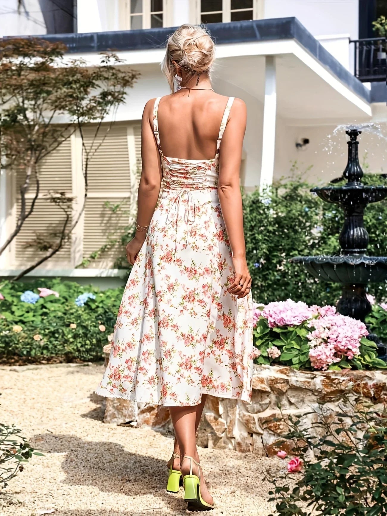 Robe Maxi élégante d'été pour femmes, grande taille 1XL-5XL, sans manches, imprimé Floral, décontractée, bretelles Spaghetti réglables