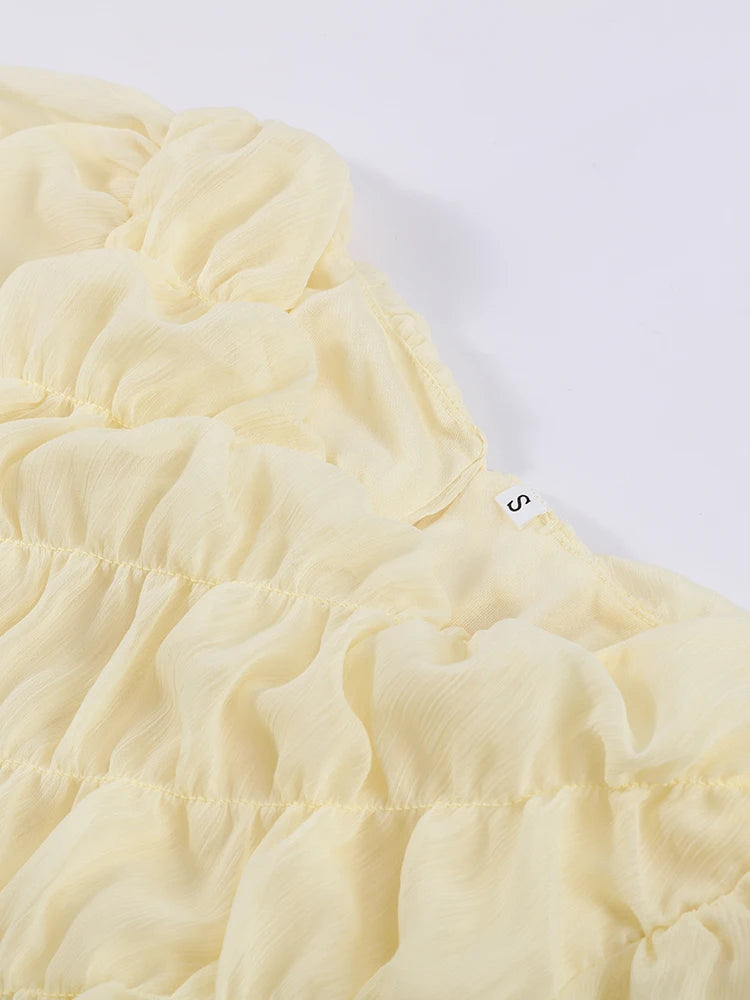 Robe longue plissée en mousseline de soie pour femme