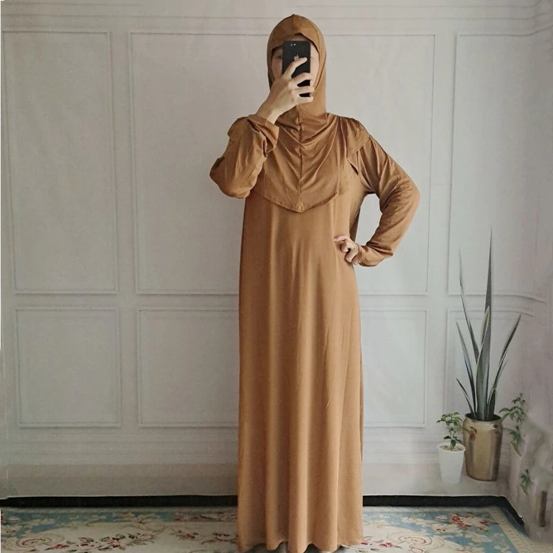 Vêtement de prière pour femmes Ramadan musulman Abaya caftan femmes Jilbab avec Hijab Abayat Islam Robe modeste Robe vêtements arabes islamiques