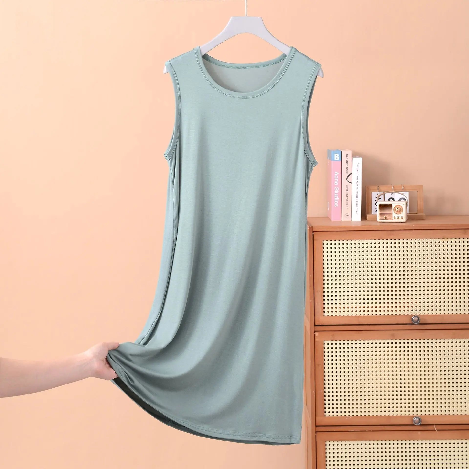 Robe débardeur en modal pour femme, tenue de nuit confortable, grande taille XL à 8XL