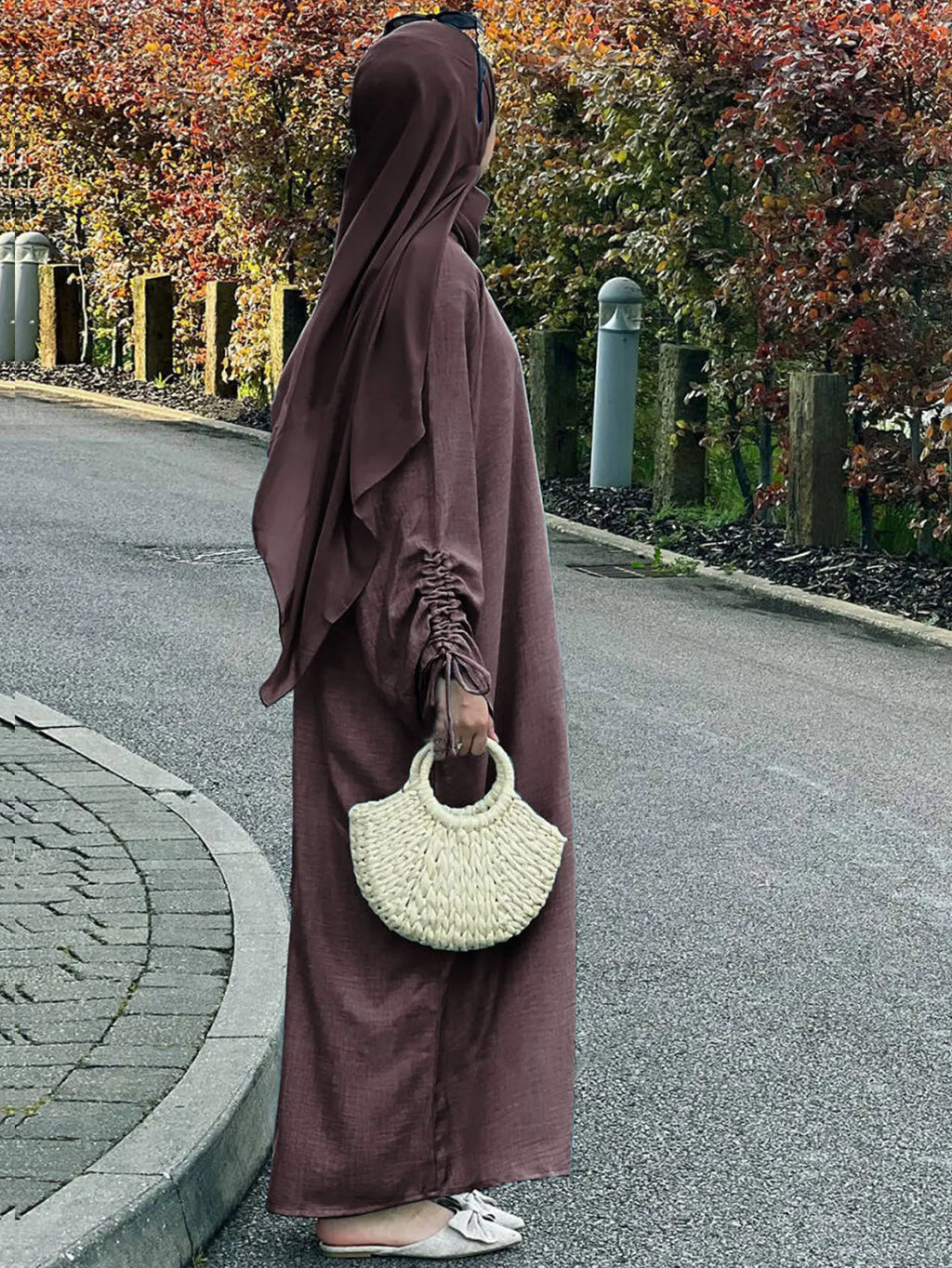 Eid Robe islamique modeste pour femmes Abaya à lacets manches maroc décontracté Ramadan robes prière caftan dubaï Robe longue musulmane