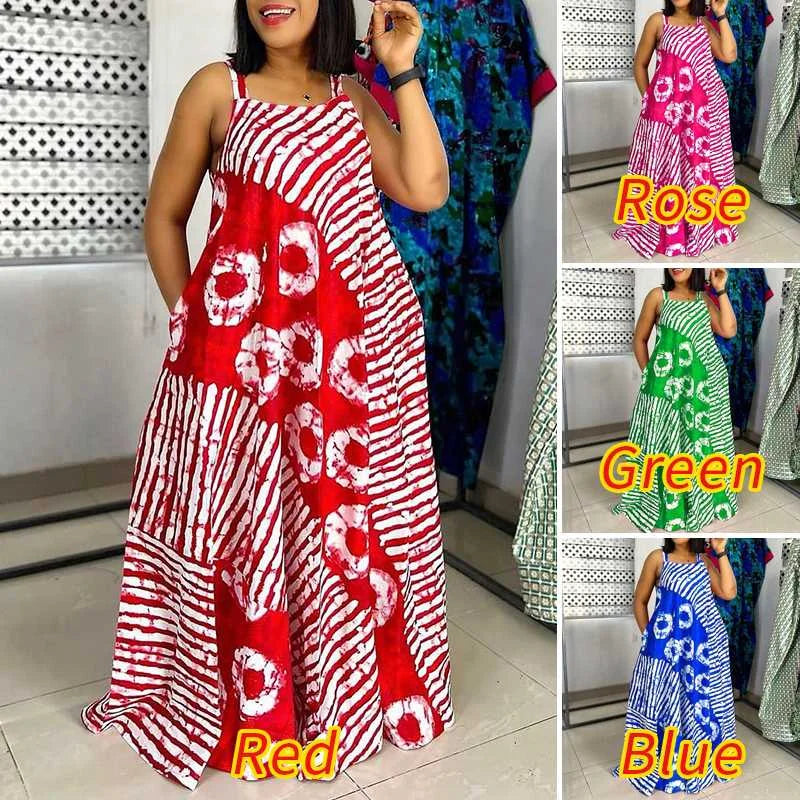 Grande taille 5XL VONDA bohème imprimé Robe Maxi 2025 été sans manches fête plage Robe d'été réservoir longue Robe décontracté Robe ample