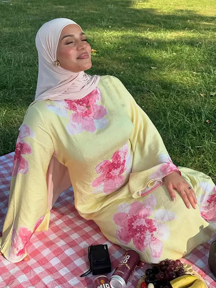 Robe longue imprimée