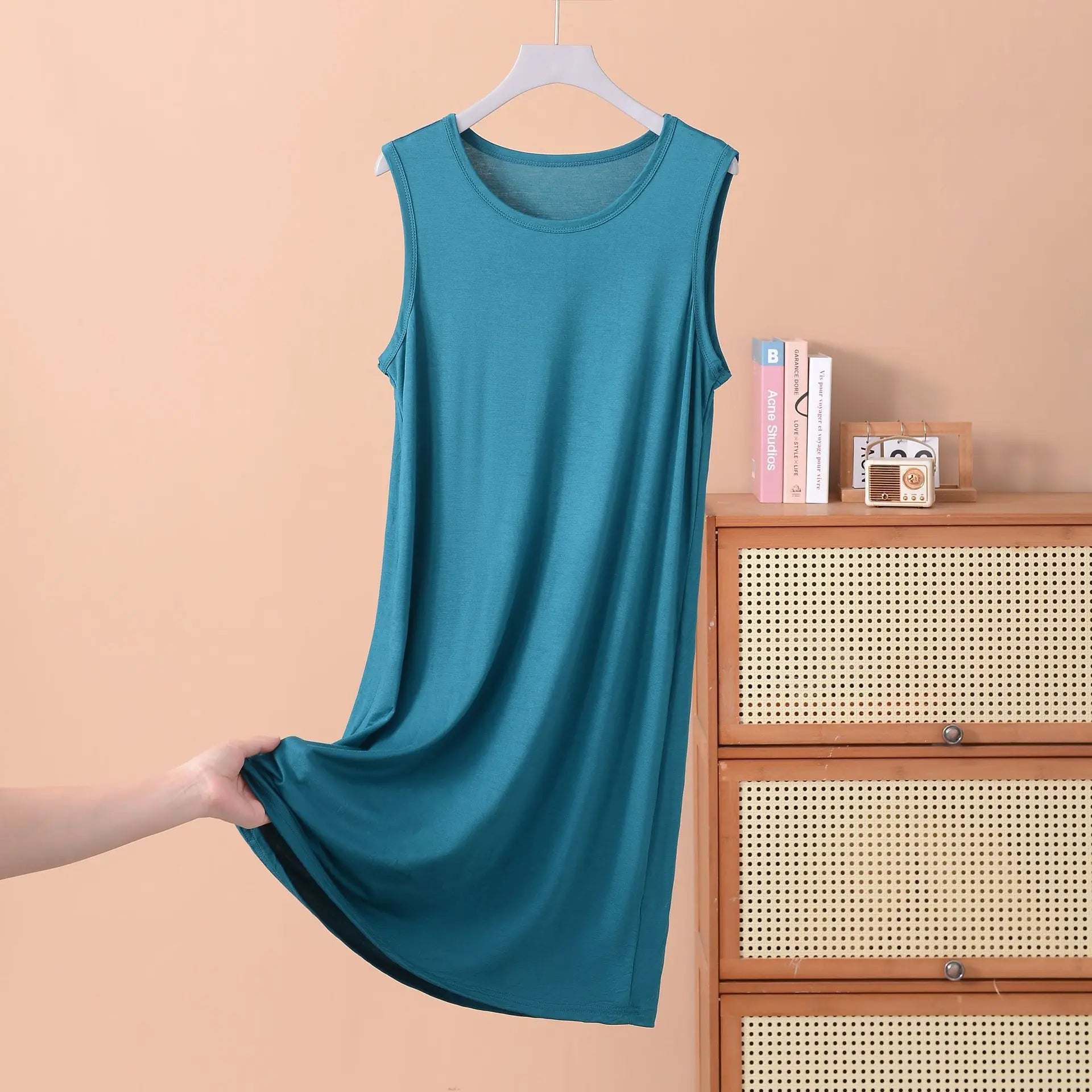 Robe débardeur en modal pour femme, tenue de nuit confortable, grande taille XL à 8XL