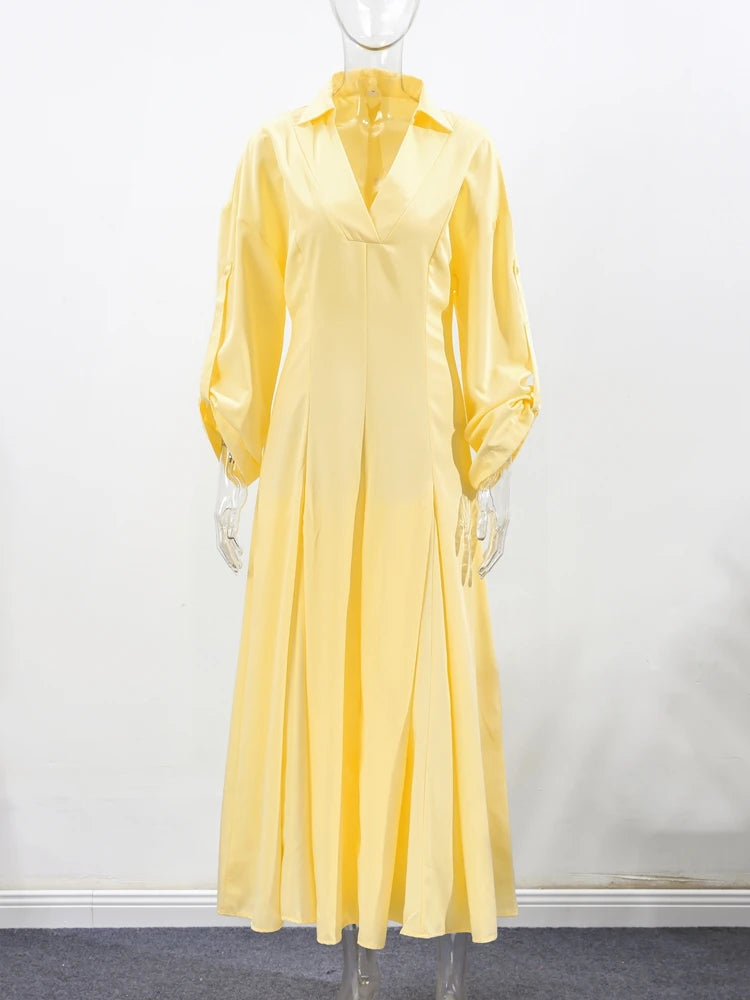 Chemise robe taille cintrée demi manches plissé