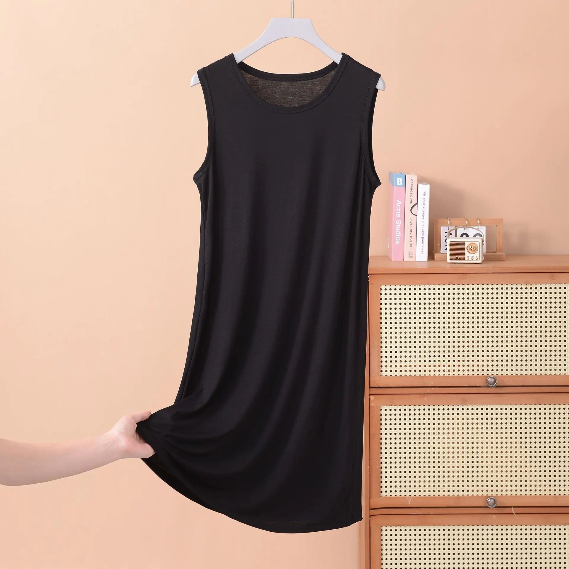 Robe débardeur en modal pour femme, tenue de nuit confortable, grande taille XL à 8XL