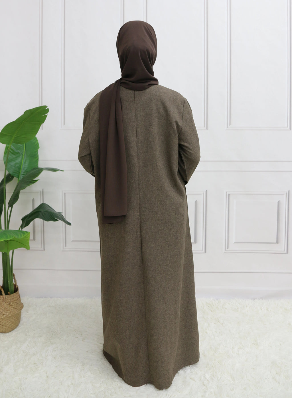 Abaya à manches longues et fermeture modeste, sans Hijab, avec ceinture, vêtements islamiques de base pour l'aïd