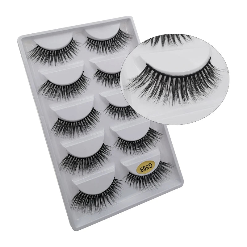 10/8/5/3 paires Multipack 3D cils de vison Faux cils faits à la main vaporeux moelleux Faux cils naturel outils de maquillage des yeux Faux cils